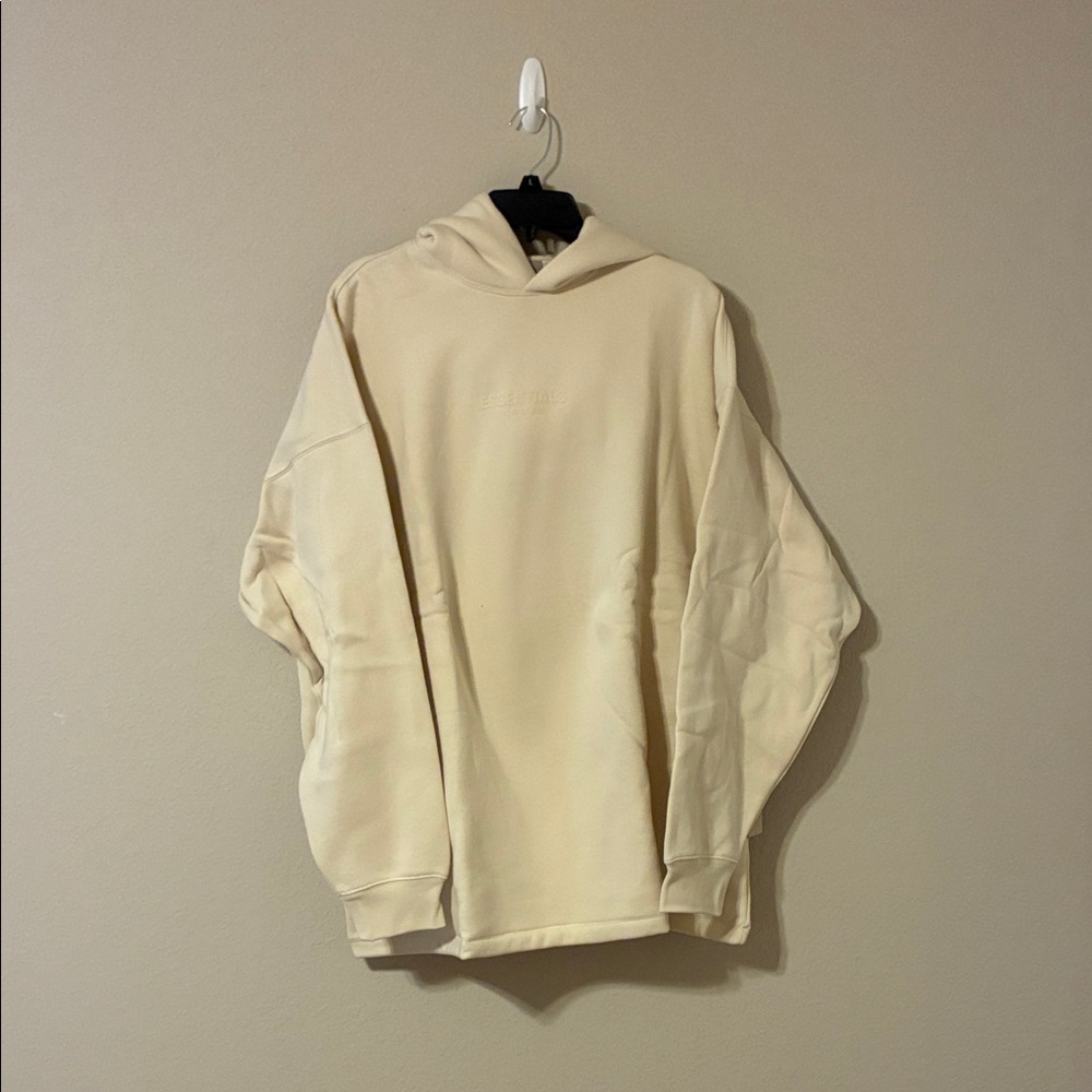 Essentials Mens Cream Oversized Hoodie Pullover